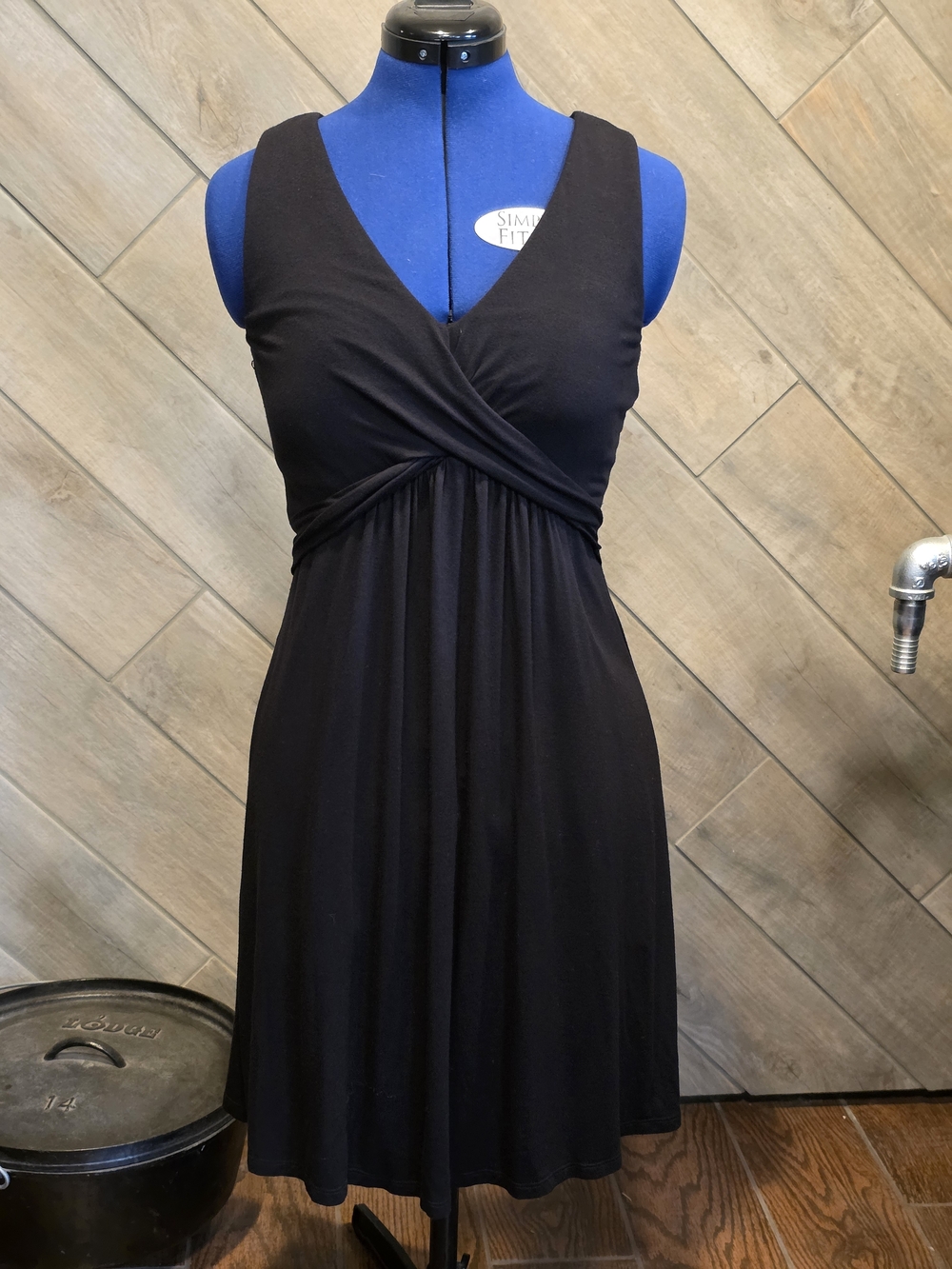 Classic Black Sleeveless Wrap-Front Dress - Women